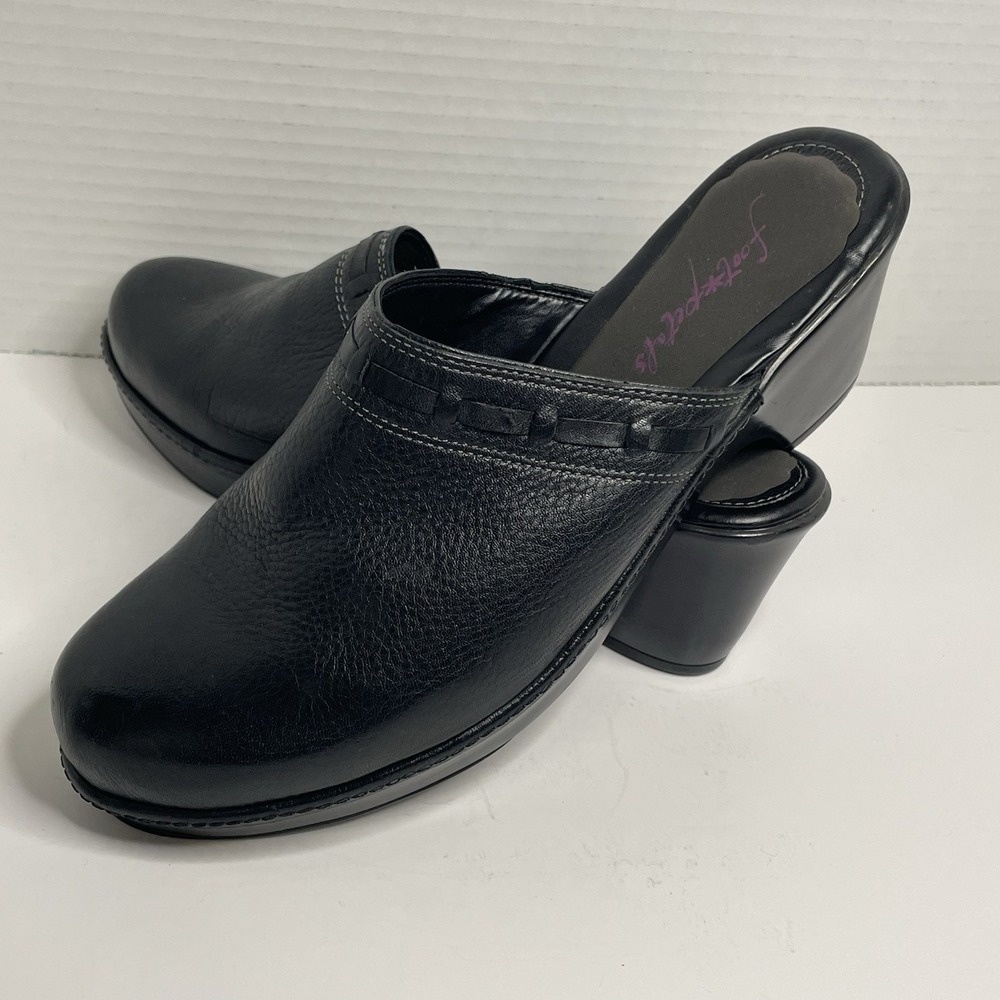 Michelle D Women Shoes Mules Black Size 8M  Foot Petals Heel MD Ladies 2.5" Heel